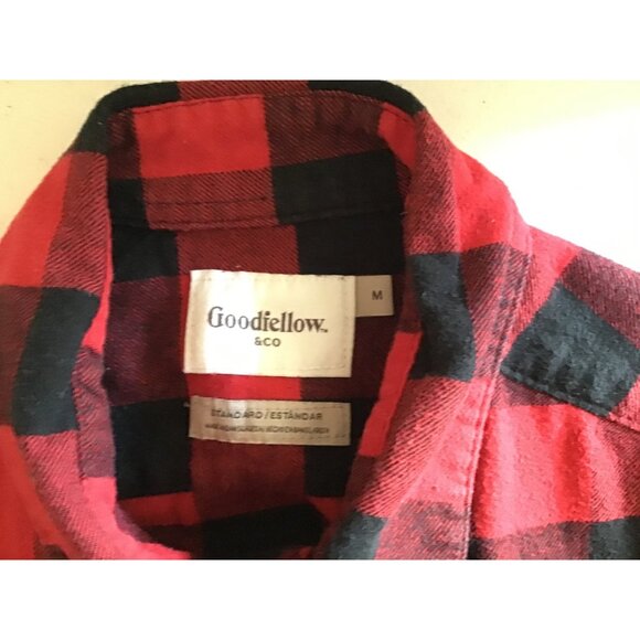 GOODIELLOW- MEN CHECKED 100% COTTON FLANNEL SHIRT SIZE MEDIUM - Picture 5 of 6